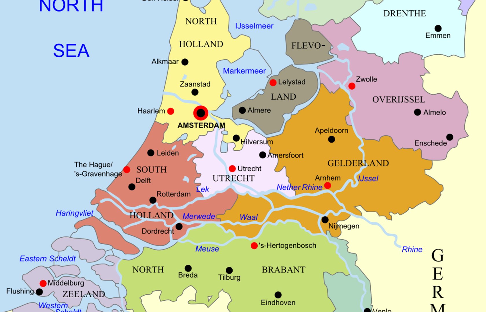 нидерланды на карте мира