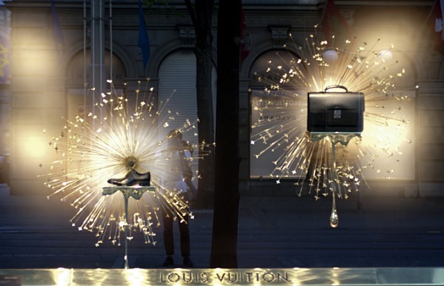 Louis Vuitton colourful window display in the Zurich