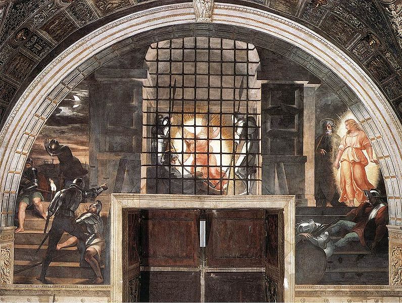 Raffaello Liberazione Di San Pietro Dal Carcere Affresco